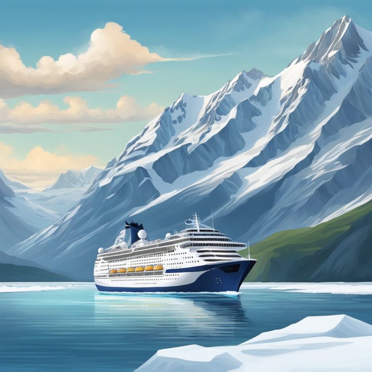 an image of a cruise ship near fjords in Alaska